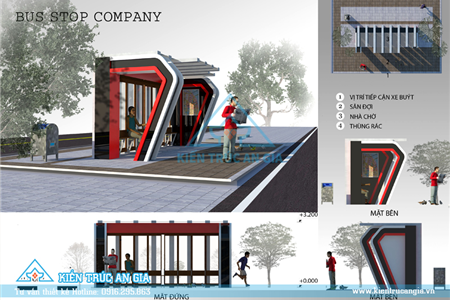 Mẫu thiết kế nhà chờ xe bus đẹp nhất 2021